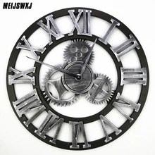 3D Retro Gear Wall Clock Wandklok Wall Clocks Saat Vintage Watch Reloj De Pared Large Decoracion