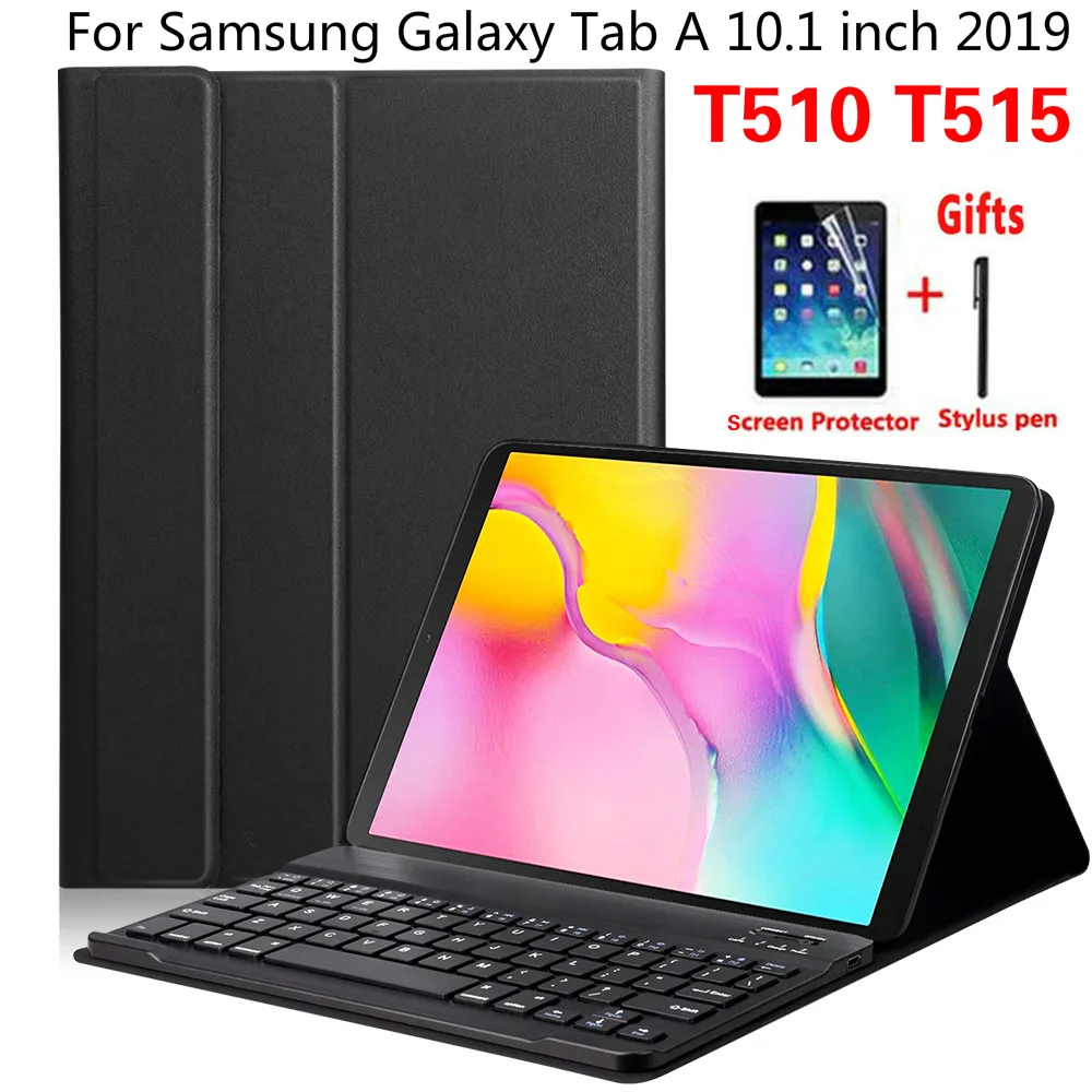 Магнитный чехол для samsung Galaxy Tab A, 10,1 дюймов,, T510, T515, SM-T510, SM-T515, беспроводной Bluetooth чехол-клавиатура+ пленка