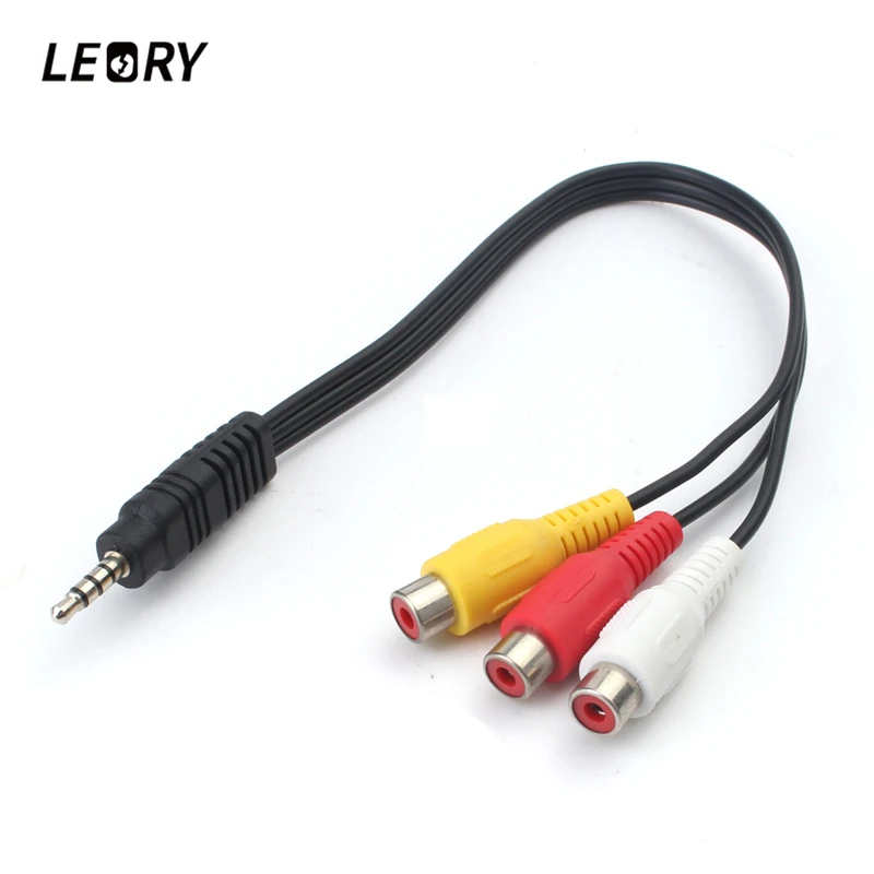 

Universal New Arrived Excellent Quality 3.5mm Mini Male To 3 RCA Female Audio Video Cable Stereo Jack Adapter Cable Cord
