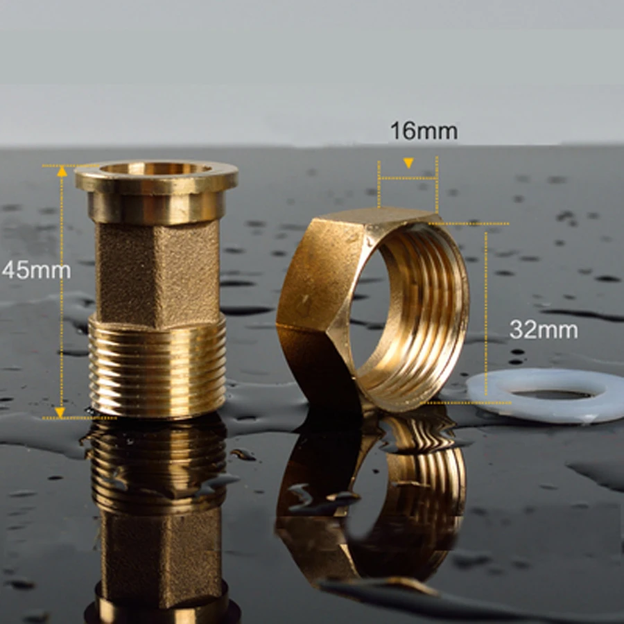

DN25 1" BSP Female Turn DN20 3/4" BSP Male Thread Brass Hex Reducer Pipe Fitting Pole Length 45mm Nut Height 16mm For Water Mete