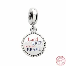 925 стерлингового серебра "Земля бесплатно из-за любви" кулон бусины DIY Fit PANDORA Подвески для женщин ювелирных изделий FL666