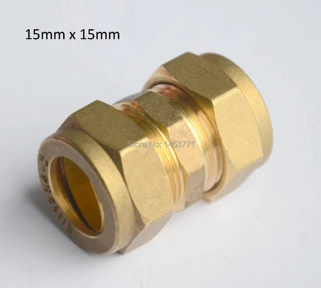15mm Equal Coupler Hexnut brass Compression Fittings Plumping connect