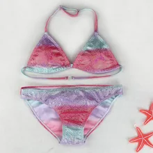 Новые Девушки Бикини Установить Нижний Дети Из Двух Частей Купальники Купальник Прекрасные Дети Biquini Купальный Костюм Для Пляжа
