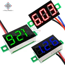 DC 0-30V Super Mini cyfrowy woltomierz czerwony niebieski żółty zielony LED miernik napięcia napięcia samochodu V miernik panelu 0.36 Cal