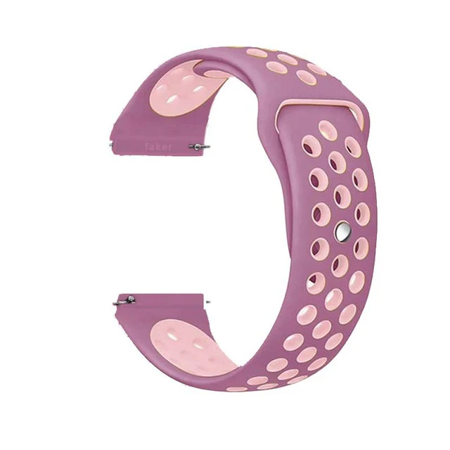 20 мм/22 мм силиконовый ремешок для samsung Шестерни спортивные S2 S3 классические часы пограничника ремешок huami amazfit темп Bip BIT Lite huawei часы 2 - Цвет ремешка: NO.18-Purple-Pink