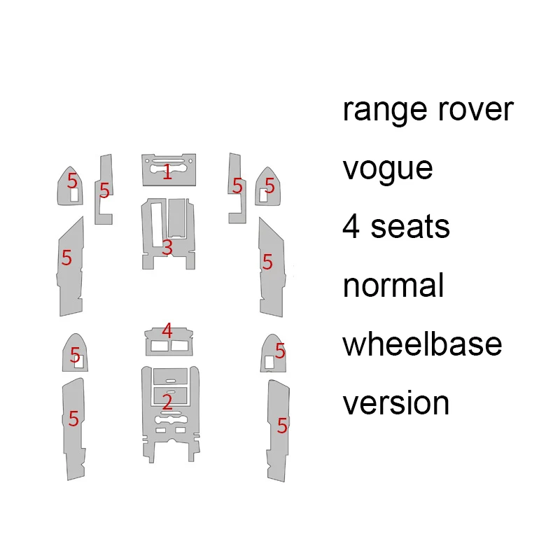Lsrtw2017 HD Прозрачная носимая ТПУ Автомобильная интерьерная Защитная пленка для range rover vogue 2012 2013 L405 - Название цвета: vogue 2012-2017 4
