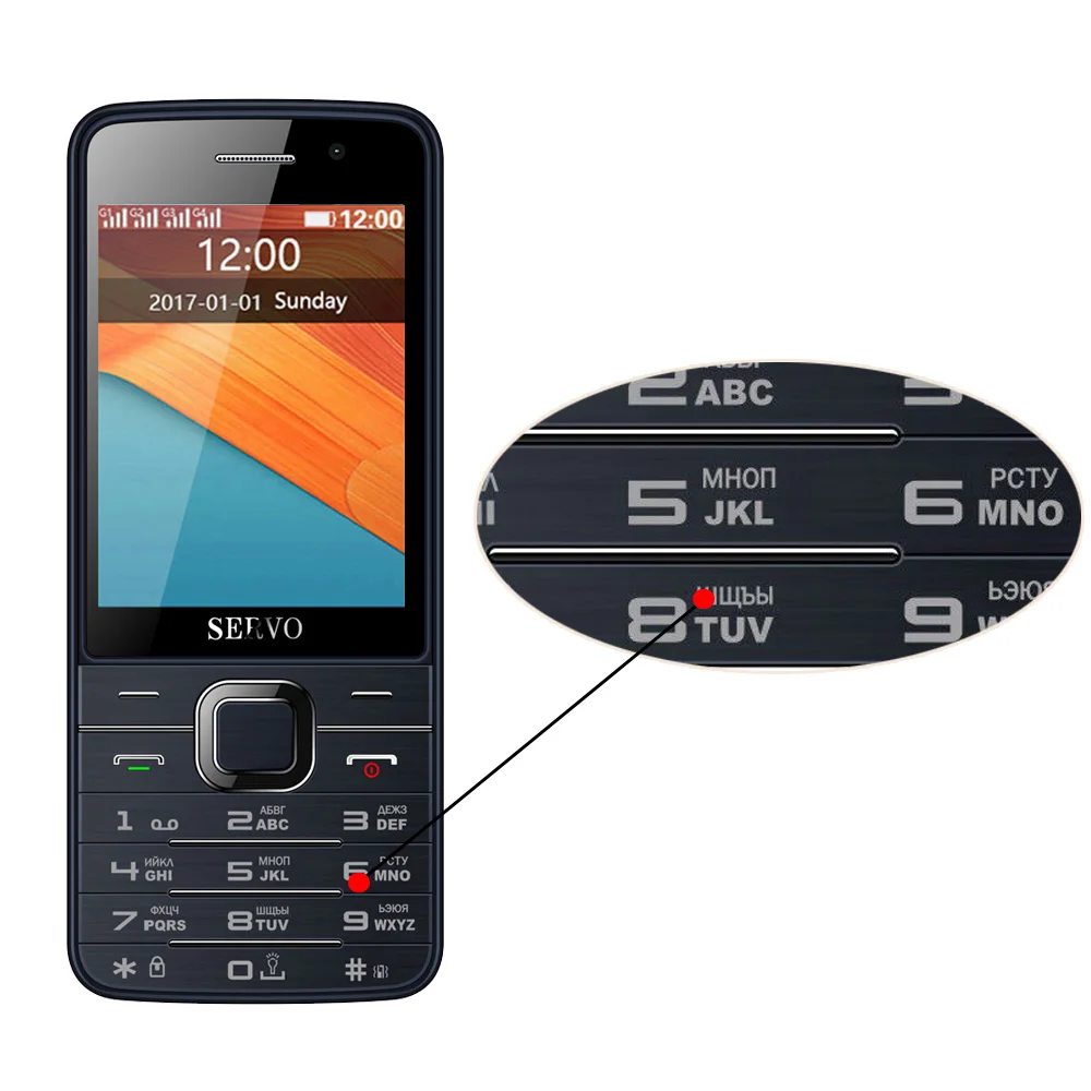 Телефон Quad sim-карты SERVO V9500 2,8 дюймов 4 sim-карты 4 ожидания GPRS Bluetooth Вибрация русская клавиатура мобильные телефоны - Цвет: Russian button Black