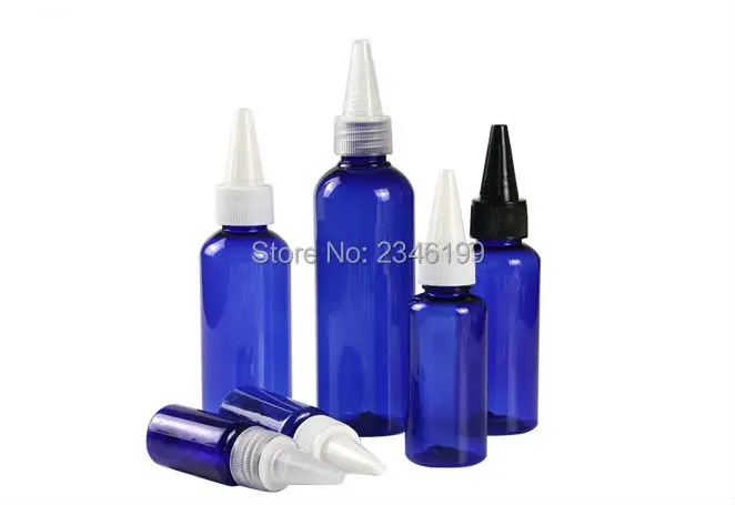 Empty Plastic Bottle 50ml White Cover Plastic Bottle 30ml Empty Cosmetic Container Transparent Blue Tip Cap Plastic Bottle