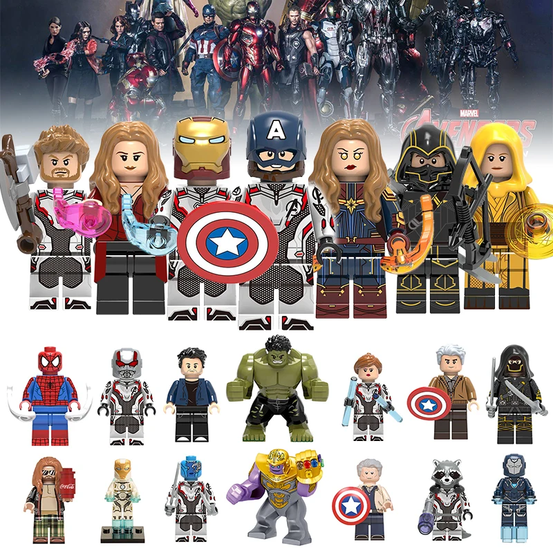 

1PCS Super Hero Marvel Avengers Legoings Figures Ironman Captain Thor Thanos Endgame Movie Building Blocks Toy For Children Gift