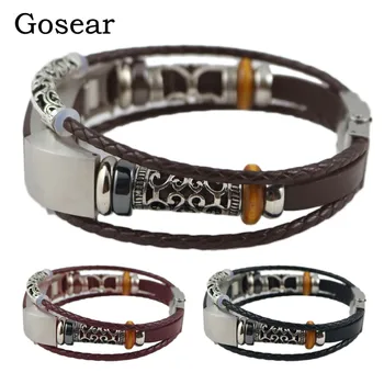 

Gosear Woven PU Leather Adjustable Replacement Bracelet Watchband Wrist Band Strap for Fitbit Fit bit Alta HR Watch Accessories