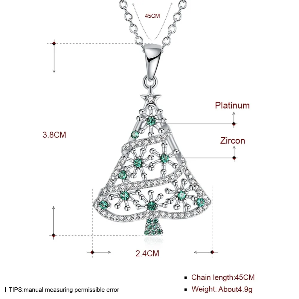 Visisap рождественское ожерелье дерево для женщин зеленый камень Женская мода ювелирные изделия цепи ожерелье религиозные подарки на год VLKN1199
