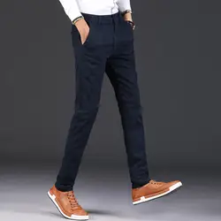 Новинка весны 2019 года повседневное свободный крой кружево до эластичные мужские джинсы узкие черные туфли высокого качества прямые брюки