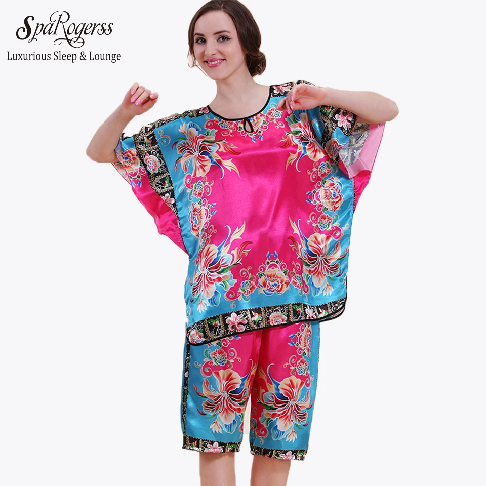 Top Sale Satin Women Pajamas 2017 Summer Pyjamas for Women Sleep Lounge Pijama Pants Sets ...