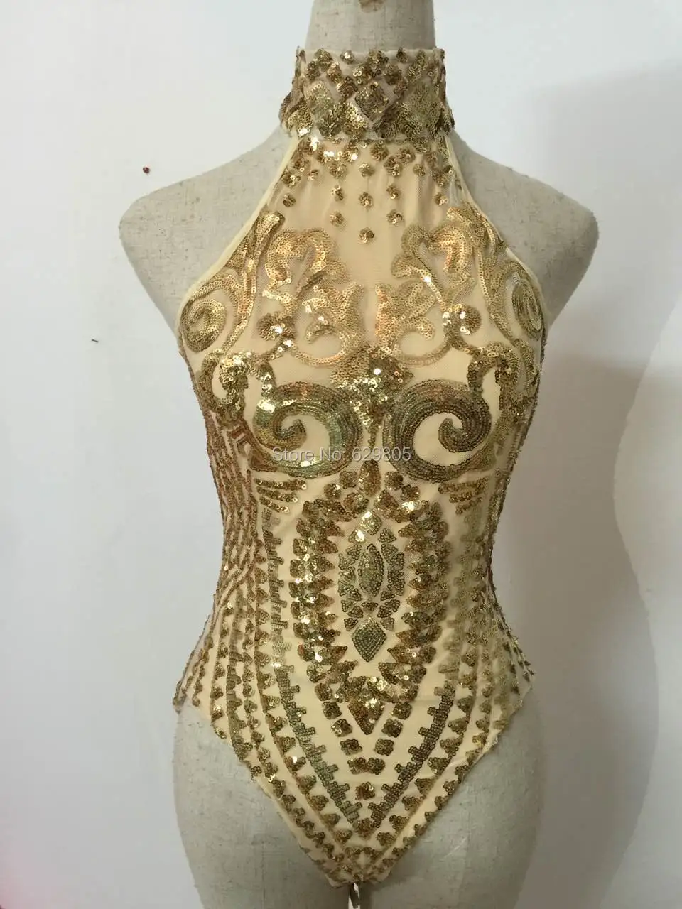 gold sequin bodysuit