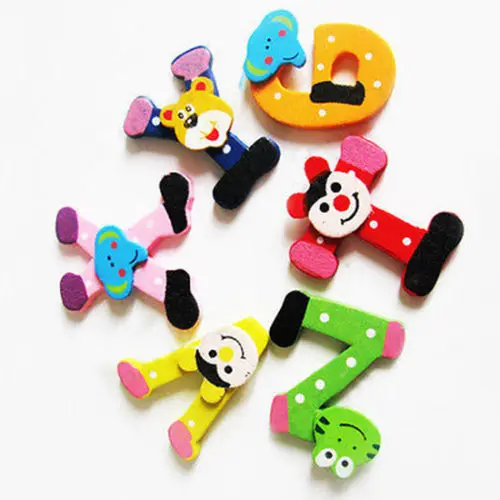 

Wooden Fridge Magnets Creative Cute Convenient For Baby Kid Education Toys Novelty 26 Magnetic Letters A to Z