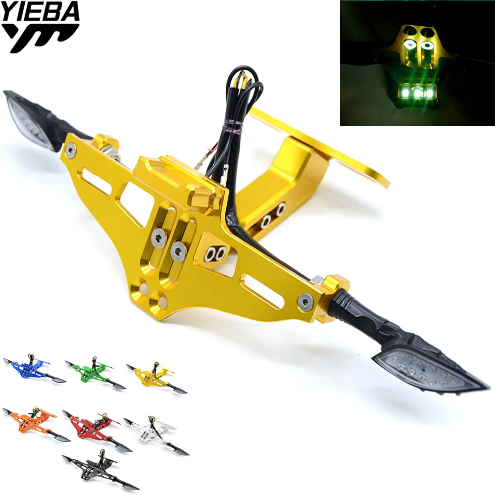 

Universal Motorcycle License Plate Bracket Holder LED Turn Light for SUZUKI GSX1400 GSF650 GSF1200 GSF1250 BANDIT CB600F CB400