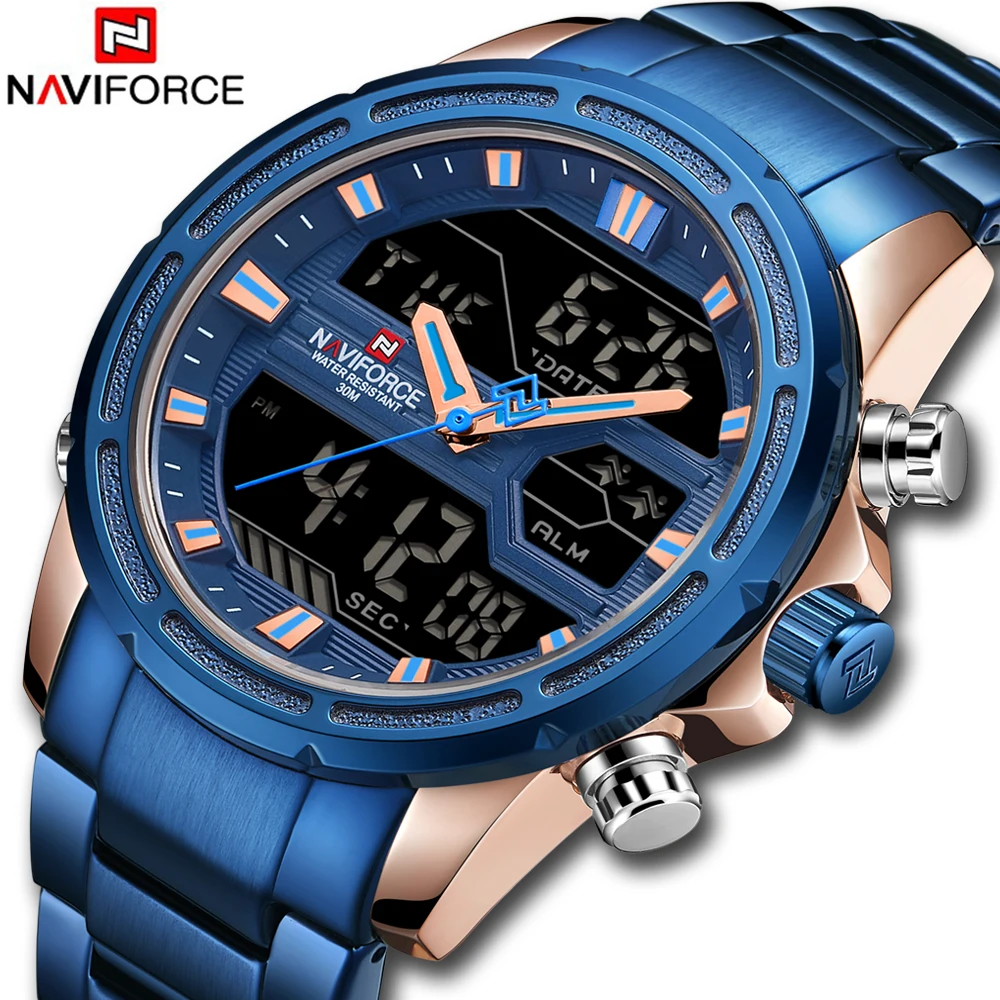 Топ люксовый бренд NAVIFORCE мужские часы военные водонепроницаемые светодиодные
