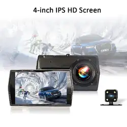 Новое поступление 1080P HD сенсорный экран 4 дюйма Вождение рекордер двойная камера металлический корпус сплав