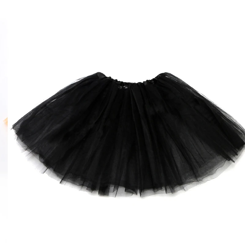 black tutu skirt girls ballet skirt chiffon knee length pettiskirt