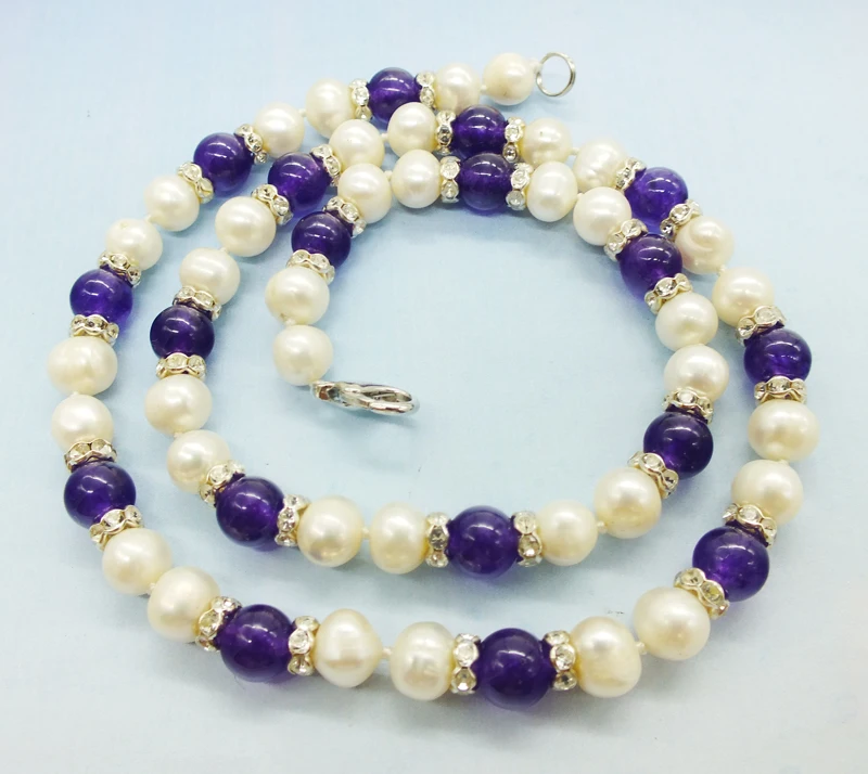 

Christmas gift! very beautiful! 8MM Natural Freshwater Pearl Necklace 18"