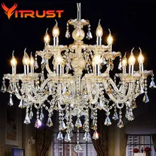 Modern led K9 crystal chandelier ceiling chain pendant e14 hall candle bulb lamp for living room chandeliers home light fixtures new design led crystal light ceiling crystal chandelier modern home chandeliers