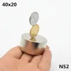 2pcs Neodymium Magnet N52 40x20 mm Super Strong Round Rare earth Powerful NdFeB Gallium metal magnetic speaker N35 40*20 Disc ► Photo 3/6