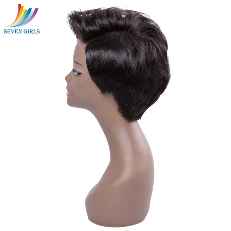 Малазийские бесклеевые короткие стриженые человеческие волосы парик влажные и волнистые девственные волосы полный парик шнурка для женщин человеческие волосы