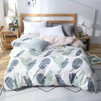 

New Nordic Style white Banana Leaf Duvet Cover 1Pc Quilt Cover Comforter/Blanket Case Twin Full Queen King Size Bedclothes Linen