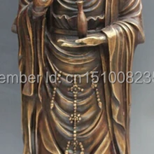 2" Китайский Бронзовый Стенд Кван-инь godness Гуаньинь Лотос База Будда Ваза Статуя