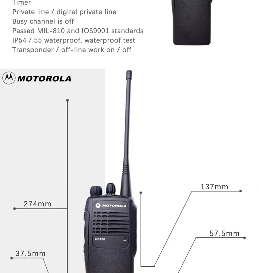 Motorola GP328 Взрывозащищенная рация наружная портативная Высокая мощность Двухдиапазонная 10 км портативная приемопередатчик двухстороннее радио