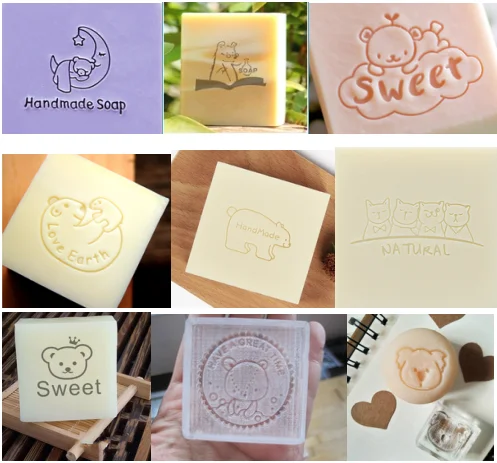 

bear natural handmade soap acrylic seal Mini DIY natural organic glass stamp chapter