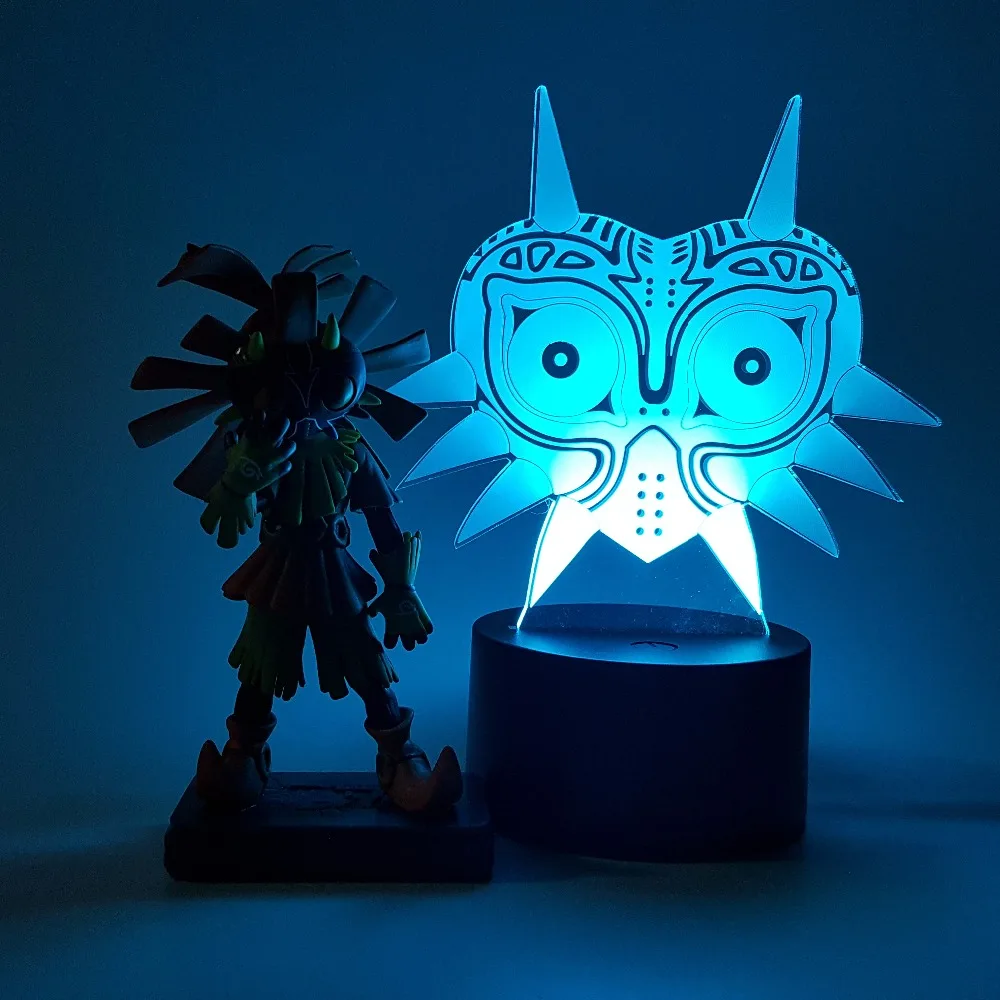 Zelda Skull Kid Majoras маска экшн-фигурка 3D визуальная Иллюзия светодиодный RGB USB ночник ссылка Аниме игра игрушка набор