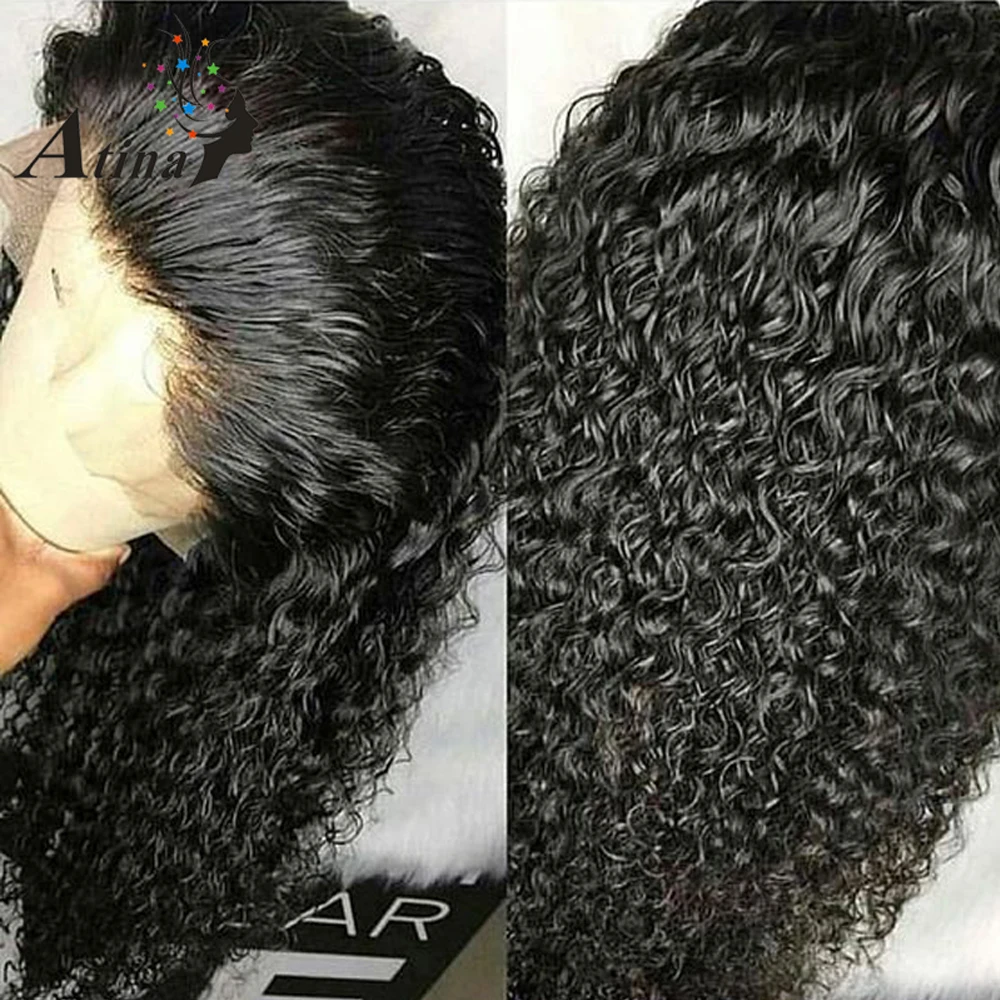 BEEOS глубокий прощание вьющиеся волосы человека 13*6 Синтетические волосы на кружеве парики Черный Для женщин с ребенком волос Remy бразильский