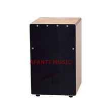 Afanti Music Black Wood Birch Wood Natural Cajon Drum KHG 156