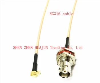 

free shipping 6" length BNC Female Jack Connector to MCX Male Plug Right Angle Connector RG316 cable 15CM cable Adapter 20pcs