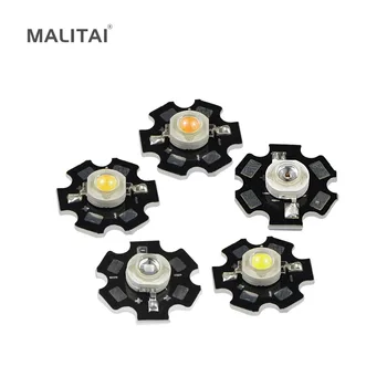 

10Pcs/lots 1W 3W LED light Beads lamp Chip SMD Diodes Aluminum PCB Heat Sink 3.2V-3.4V DIY UV light LED Plant Grow light Bulb