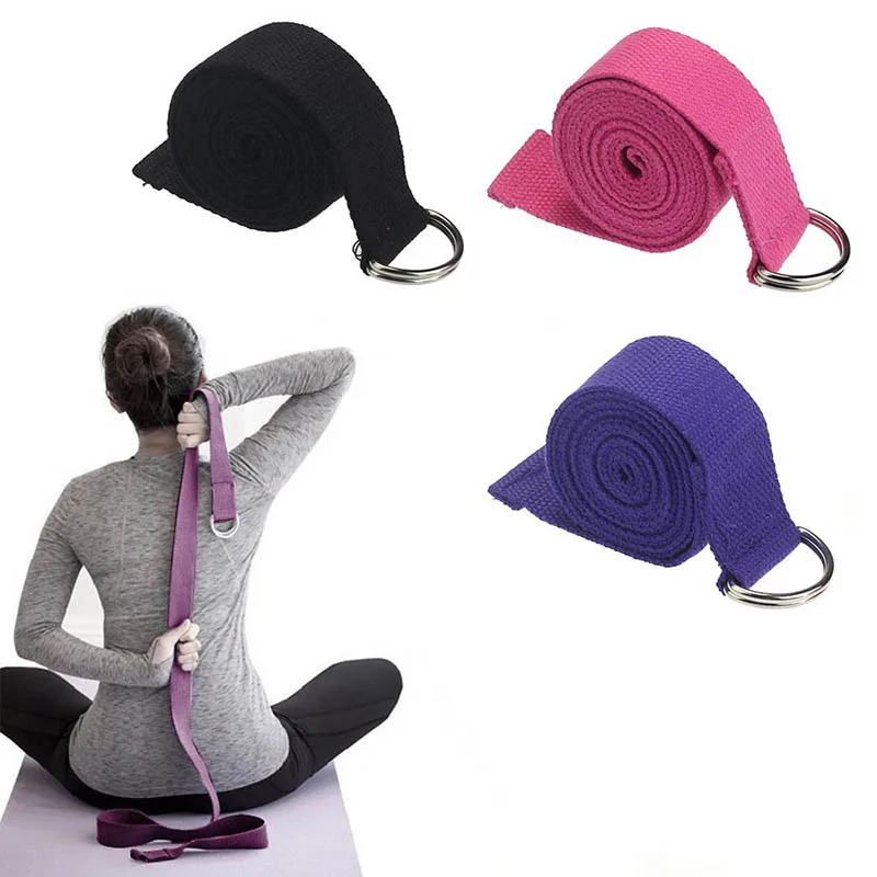 

Stretch Out Yoga Strap D-Ring Buckle Yoga Belts Durable Cotton Training Belt Sport Fitness Exercise Waist Leg Adjustable Straps
