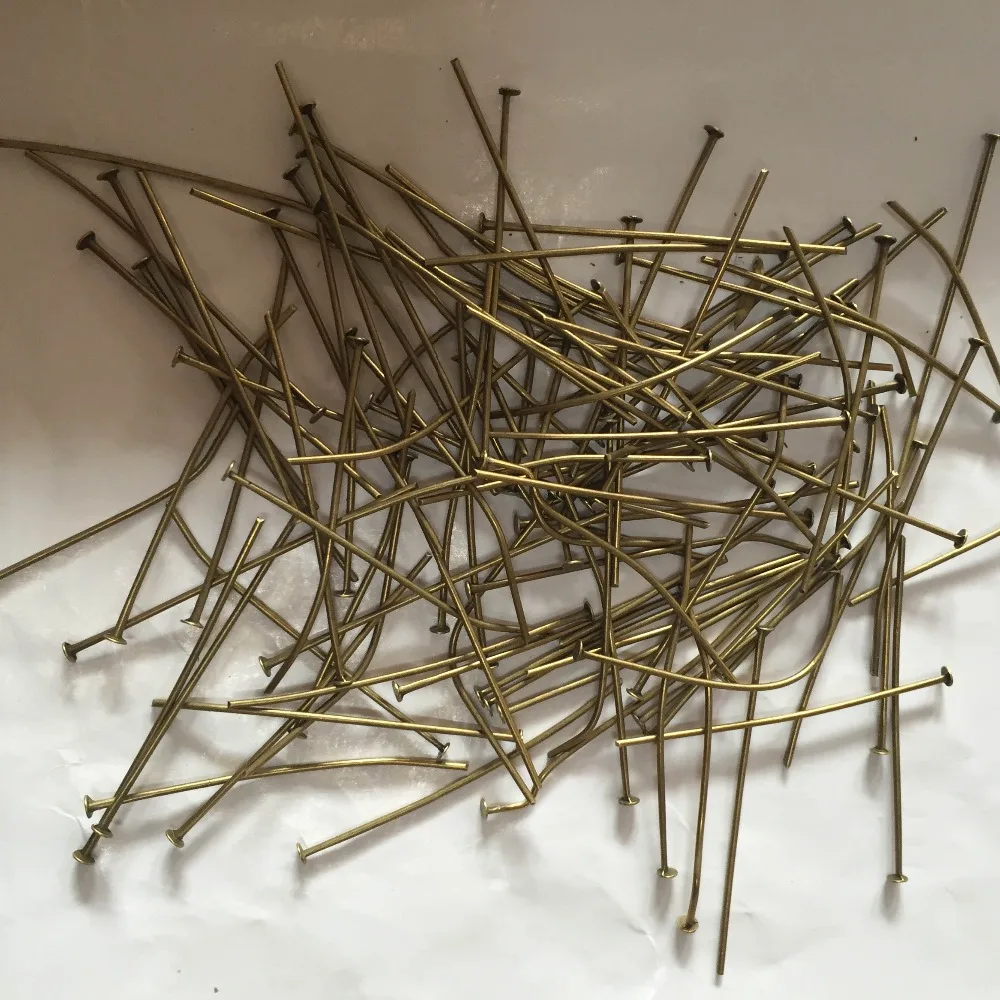 1000Pcs 20mm 40mm Sliver Golden Bronze Matel Pins Needles Connectors for DIY Beads Chandlier Crystal Prism Pendant Accessories