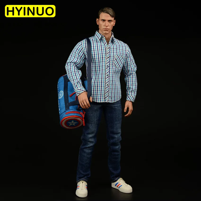 

1/6 Scale Men's Plaid Shirt Boy Jeans Male Trend Pack Clothes Clothing Suit Set Model for 12''Action Figure Body Doll Toys