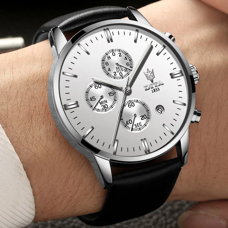 

High Quality Stainless Steel Men Watches Luxury Brand Chronograph Sport Business Waterproof Quartz Wrist Watch Men Clock