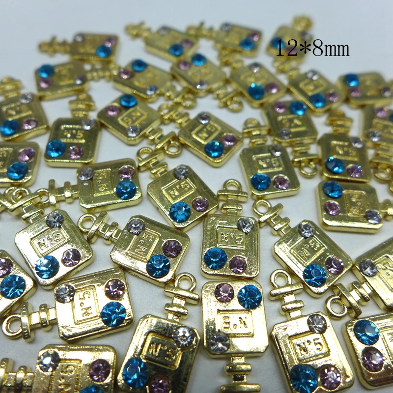 

12*8MM Metal Cute Scent Bottle For Decoration keying Bracelet Jewelry DIY Charms phone case deco