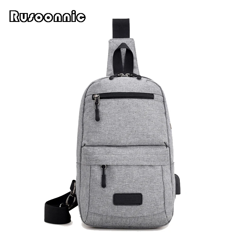 

Rusoonnic Canvas Men Backpack Fashion Chest Pack Anti Theft Single Shoulder Strap Crossbody Bags for Women Sling Shoulder Bag