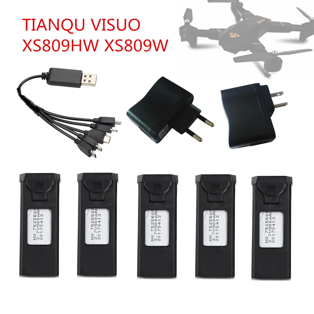 

TIANQU VISUO XS809HW XS809W RC Quadcopter Spare Parts Accessories 3.7V 900mAh Lipo Battery Rechargeable for RC Drones