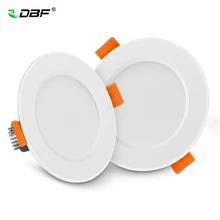 DBF-Luz descendente LED empotrada 2-en-1 SMD 2835 AC220V, sin conductor, disponible en 3W 5W 7W 9W 12W, foco para iluminación interior, ideal para techo de dormitorio