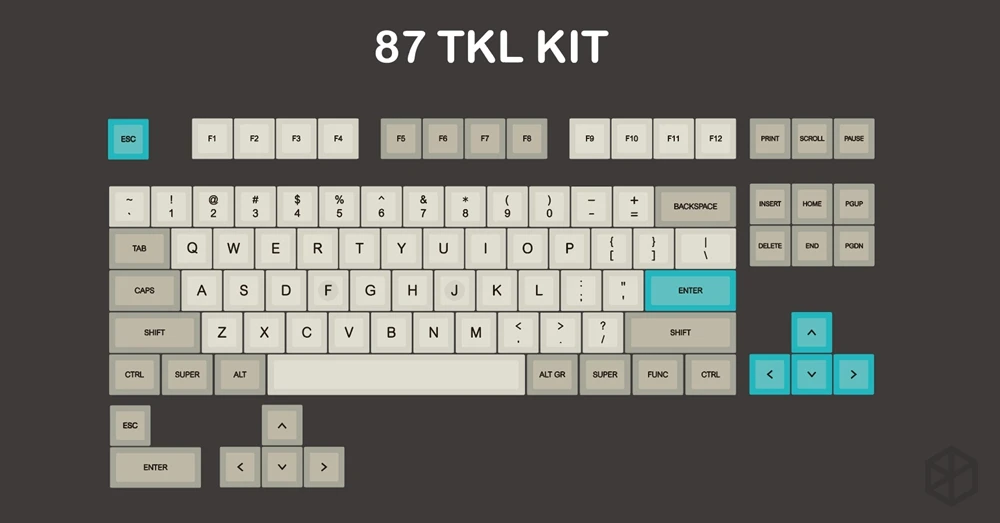 Dsa Style Keycap Set PBT пластиковый ретро бежевый для механической клавиатуры серый cyan gh60