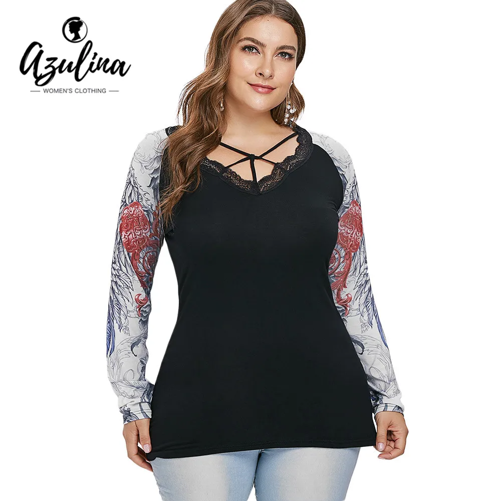 Short Sleeve Bandana Print T-Shirt 1X 