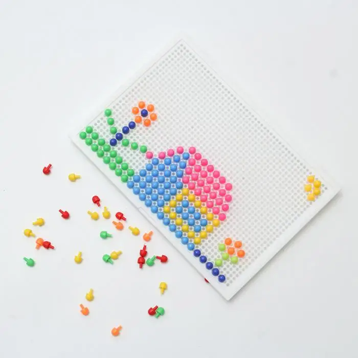 320 шт Мозаика Peg доска головоломки грибные ногти Peg Обучающие игрушки-пазлы для детей случайный цвет 998