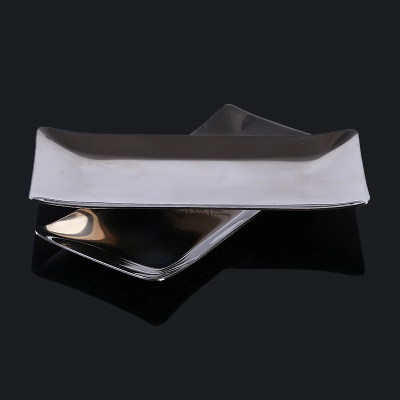 High Quality Stainless Steel Snack Tray Table Ware Fine Polishing Salver Snack Dessert Tray Napkin Tissue Plate Dish 2019 New