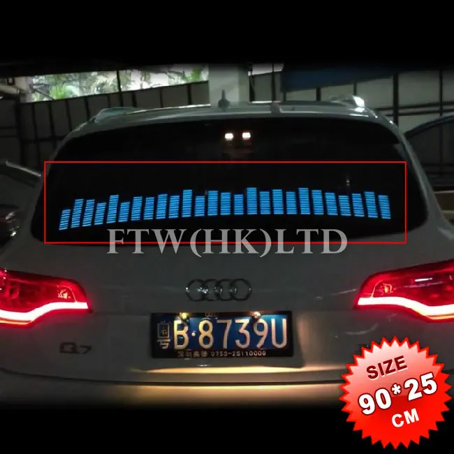 Cheap Hot Sale 90cm*25cm Car Music Rhythm Sticker Lamp Sound Activated Equalizer LED EL Sheet Light Free Shipping |