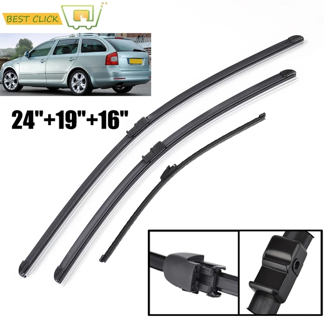 3PCS Für SKODA Octavia 5E Fließheck 2013-2018 24 + 19 + 16 Vorne Hinten  wischerblätter Windschutzscheibe Windschutz Fenster Cutter - AliExpress